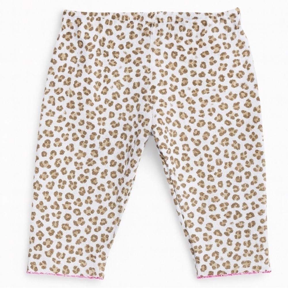Leopard Print Bottoms With Pink Stitch Detail